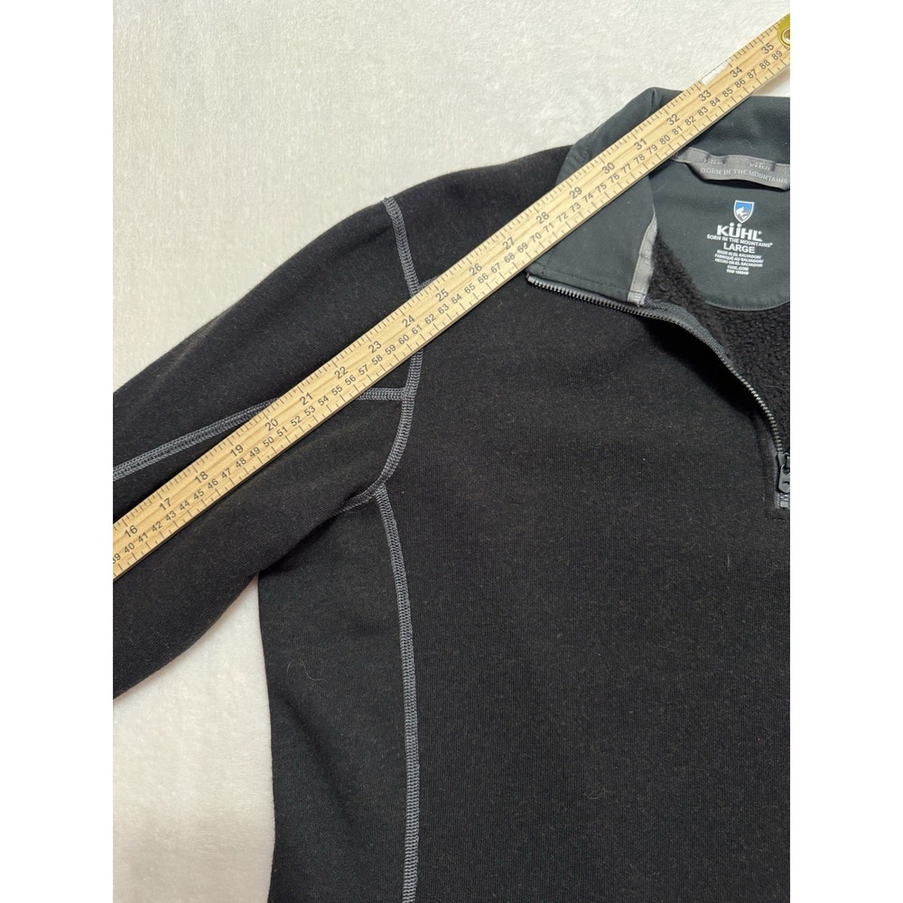 KUHL Men's Born in the mountains Kashmira 1/4 Zip Pullover Sweater Black Sz L - Picture 8 of 9